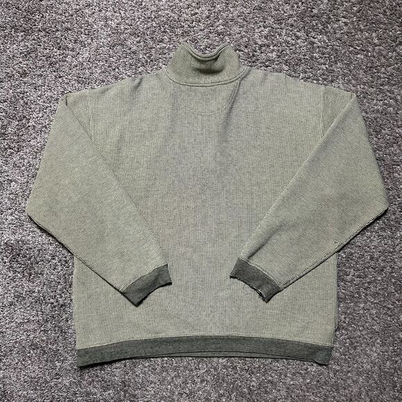 Vintage 90s Sweatshirt 1/4 Zip Striped Schweitzer Mountain Idaho Large Baggy Fit - Picture 10 of 11